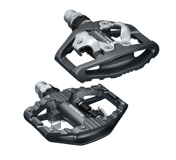 dual pedale mtb Shimano PD-EH500 Dual-Sided Combination Pedals Flat and SPD Cleat Moun – Montague Sports