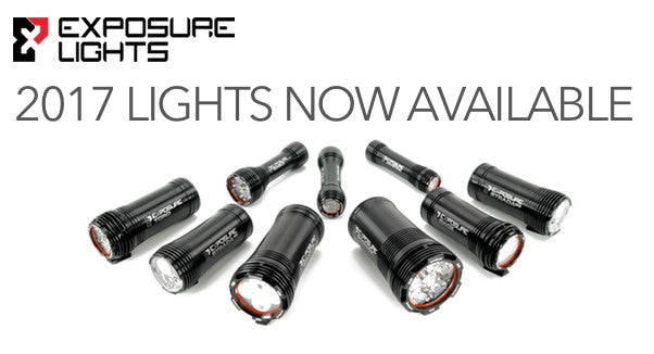 Don't be left in the dark!  Exposure Lights 2017 Range now in stock
