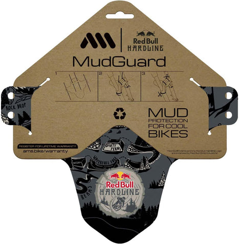 AMS All Mountain Style MTB Front Mudguard: 26"/27.5"/29" Red Bull Hardline
