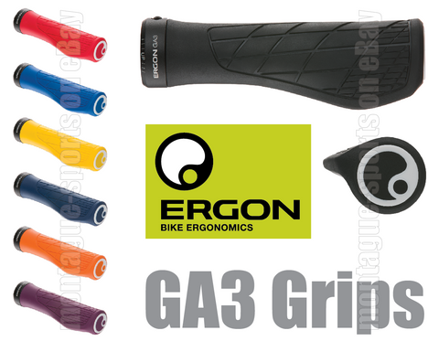 Ergon GA3 ‘Mini-Wing’ Wrist Support Ergonomic MTB Grips - In 2 Sizes & 7 Colours