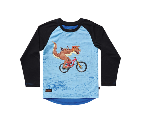 Kids Ride Shotgun Dino Windproof Kids Mountain Biking Jersey