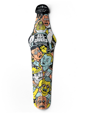 Ass Savers Regular ROAD BIKE Superlight Rear Saddle-Mount Mudguard - Monster Mayhem Design