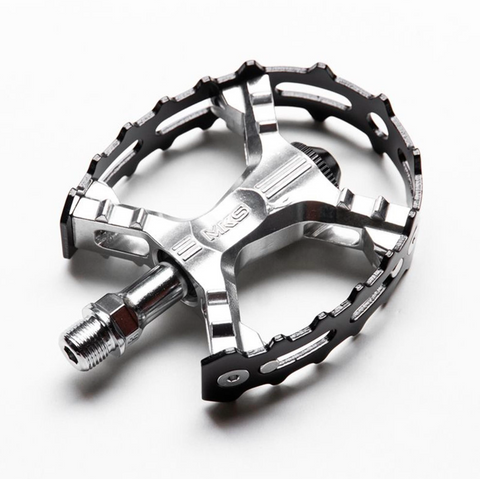 MKS XC-III Bear Trap Pedals in Black or Red with Large Grippy Flat Platform