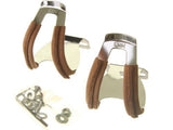 MKS Steel Half ToeClips with Hand Stitched Leather Covers