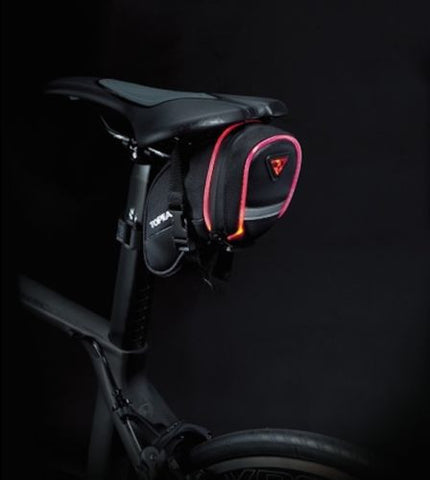 TOPEAK iGlow LED Illuminated Aero Wedge Saddle Pack with Straps - Medium Size