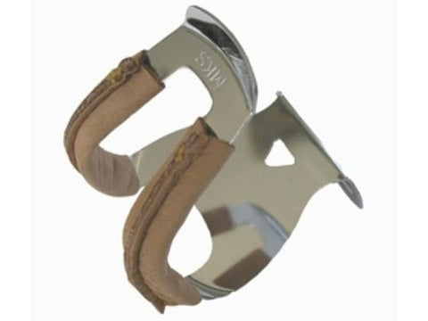 MKS Steel Half ToeClips with Hand Stitched Leather Covers
