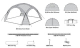 Pro Peak XL Dome Event Shelter Party Tent with 4 x Side Panels